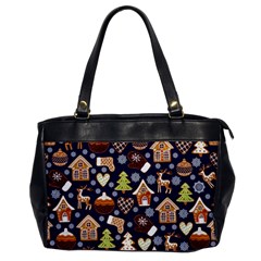 Winter-seamless-patterns-with-gingerbread-cookies-holiday-background Oversize Office Handbag by Amaryn4rt