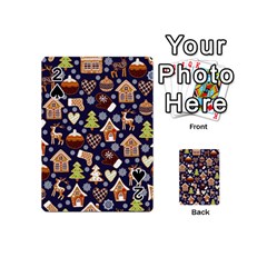 Winter-seamless-patterns-with-gingerbread-cookies-holiday-background Playing Cards 54 Designs (mini) by Amaryn4rt