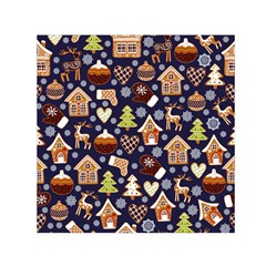 Winter-seamless-patterns-with-gingerbread-cookies-holiday-background Square Satin Scarf (30  X 30 ) by Amaryn4rt