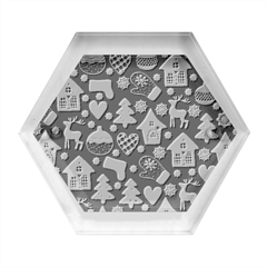 Winter-seamless-patterns-with-gingerbread-cookies-holiday-background Hexagon Wood Jewelry Box by Amaryn4rt