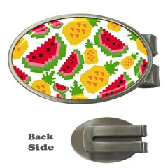 Watermelon-pattern-se-fruit-summer Money Clips (oval)  by Amaryn4rt