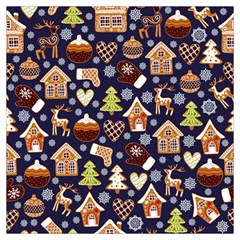 Winter-seamless-patterns-with-gingerbread-cookies-holiday-background Lightweight Scarf  by Amaryn4rt