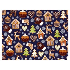 Winter-seamless-patterns-with-gingerbread-cookies-holiday-background Two Sides Premium Plush Fleece Blanket (extra Small)