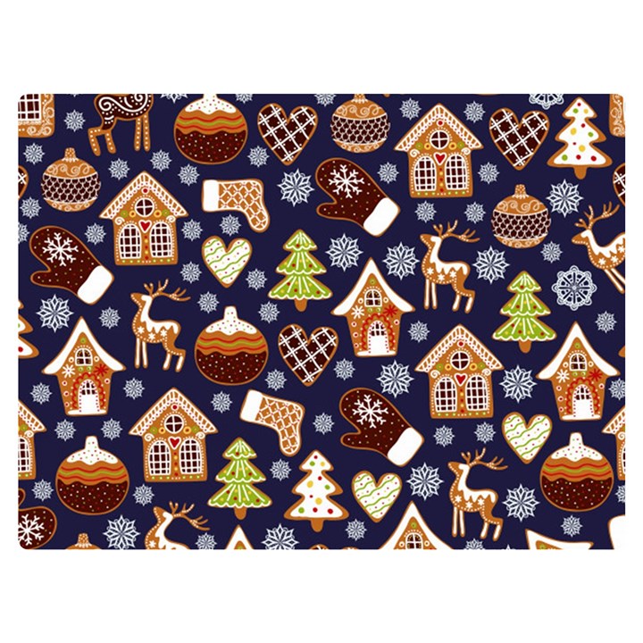 Winter-seamless-patterns-with-gingerbread-cookies-holiday-background Two Sides Premium Plush Fleece Blanket (Extra Small)