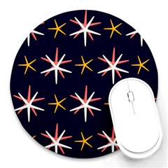 Sea-stars-pattern-sea-texture Round Mousepad by Amaryn4rt