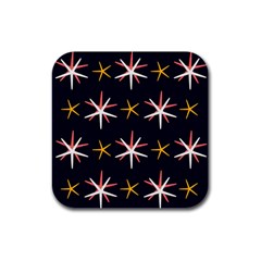 Sea-stars-pattern-sea-texture Rubber Square Coaster (4 Pack) by Amaryn4rt