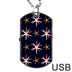 Sea-stars-pattern-sea-texture Dog Tag Usb Flash (one Side) by Amaryn4rt