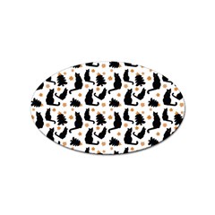 Black-cat-star-christmas-tree Sticker Oval (10 Pack) by Amaryn4rt