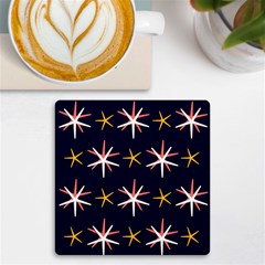 Sea-stars-pattern-sea-texture Uv Print Square Tile Coaster  by Amaryn4rt