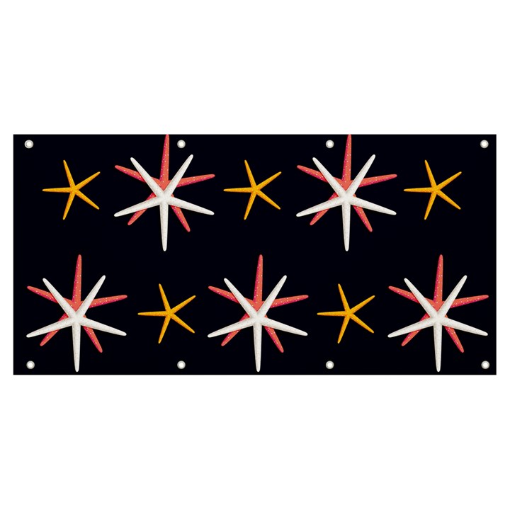 Sea-stars-pattern-sea-texture Banner and Sign 8  x 4 