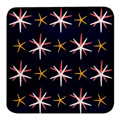 Sea-stars-pattern-sea-texture Square Glass Fridge Magnet (4 Pack) by Amaryn4rt