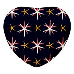 Sea-stars-pattern-sea-texture Heart Glass Fridge Magnet (4 Pack) by Amaryn4rt