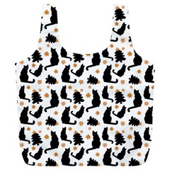 Black-cat-star-christmas-tree Full Print Recycle Bag (xl)