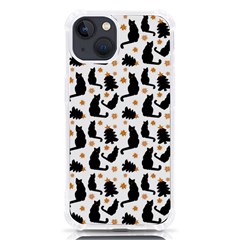 Black-cat-star-christmas-tree Iphone 13 Tpu Uv Print Case by Amaryn4rt