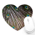 Peacock-feathers-pattern-colorful Heart Mousepad Front