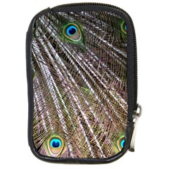 Peacock-feathers-pattern-colorful Compact Camera Leather Case by Amaryn4rt