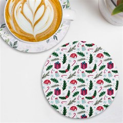 Christmas-background Uv Print Round Tile Coaster by Amaryn4rt