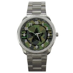 Military-camouflage-design Sport Metal Watch by Amaryn4rt