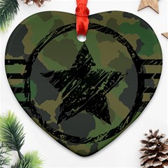 Military-camouflage-design Heart Ornament (two Sides) by Amaryn4rt