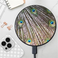 Peacock-feathers-pattern-colorful Wireless Fast Charger(black) by Amaryn4rt