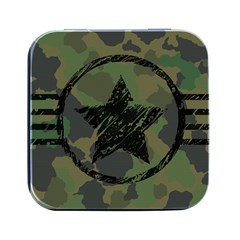 Military-camouflage-design Square Metal Box (black) by Amaryn4rt