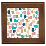 Cute-seamless-pattern-happy-kitty-kitten-cat Framed Tile Front