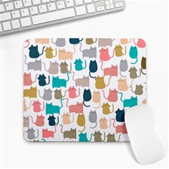 Cute-seamless-pattern-happy-kitty-kitten-cat Large Mousepad by Amaryn4rt