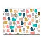 Cute-seamless-pattern-happy-kitty-kitten-cat Sticker A4 (100 pack) Front