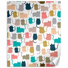 Cute-seamless-pattern-happy-kitty-kitten-cat Canvas 16  X 20 