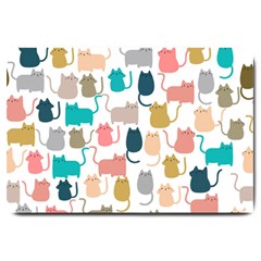 Cute-seamless-pattern-happy-kitty-kitten-cat Large Doormat by Amaryn4rt