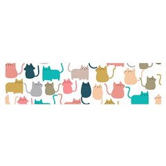 Cute-seamless-pattern-happy-kitty-kitten-cat Oblong Satin Scarf (16  X 60 ) by Amaryn4rt