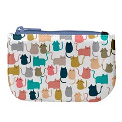 Cute-seamless-pattern-happy-kitty-kitten-cat Large Coin Purse by Amaryn4rt