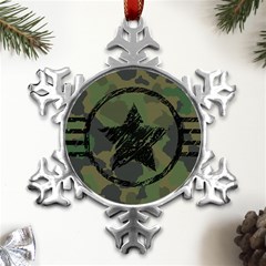 Military-camouflage-design Metal Small Snowflake Ornament by Amaryn4rt