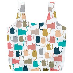 Cute-seamless-pattern-happy-kitty-kitten-cat Full Print Recycle Bag (xxxl) by Amaryn4rt