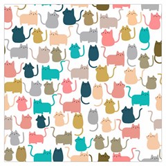 Cute-seamless-pattern-happy-kitty-kitten-cat Lightweight Scarf  by Amaryn4rt