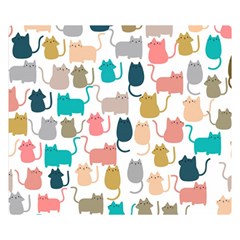 Cute-seamless-pattern-happy-kitty-kitten-cat Premium Plush Fleece Blanket (small) by Amaryn4rt