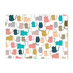 Cute-seamless-pattern-happy-kitty-kitten-cat Crystal Sticker (a4) by Amaryn4rt