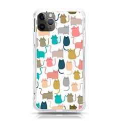 Cute-seamless-pattern-happy-kitty-kitten-cat Iphone 11 Pro Max 6 5 Inch Tpu Uv Print Case by Amaryn4rt