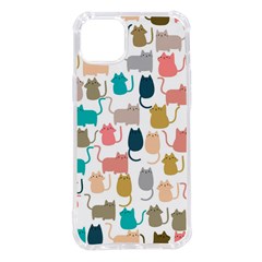 Cute-seamless-pattern-happy-kitty-kitten-cat Iphone 14 Plus Tpu Uv Print Case by Amaryn4rt