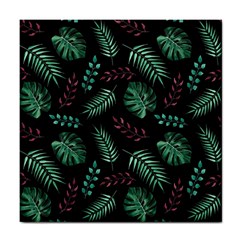 Abstract-seamless-pattern-with-tropical-leaves-hand-draw-texture-vector Tile Coaster by Amaryn4rt