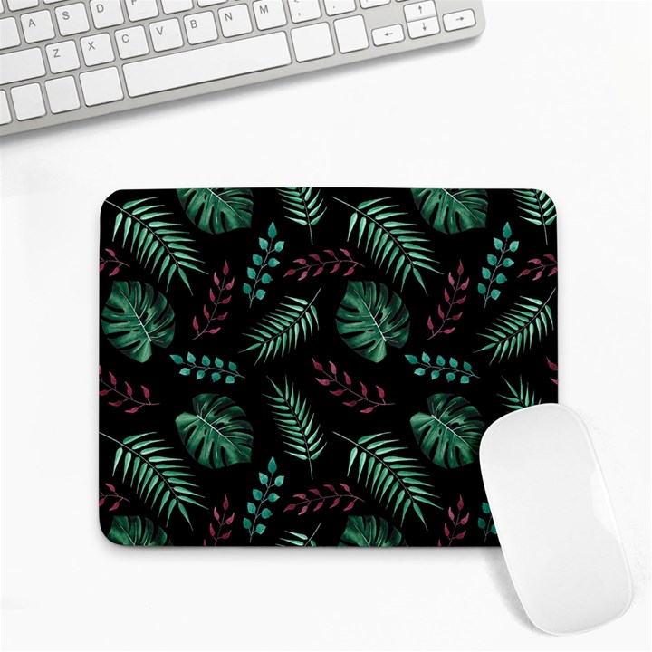 Abstract-seamless-pattern-with-tropical-leaves-hand-draw-texture-vector Small Mousepad