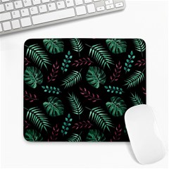 Abstract-seamless-pattern-with-tropical-leaves-hand-draw-texture-vector Large Mousepad by Amaryn4rt