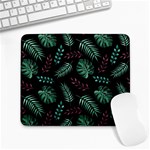 Abstract-seamless-pattern-with-tropical-leaves-hand-draw-texture-vector Large Mousepad Front