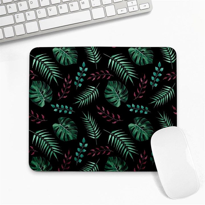 Abstract-seamless-pattern-with-tropical-leaves-hand-draw-texture-vector Large Mousepad