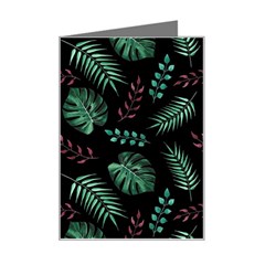 Abstract-seamless-pattern-with-tropical-leaves-hand-draw-texture-vector Mini Greeting Card by Amaryn4rt