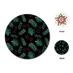 Abstract-seamless-pattern-with-tropical-leaves-hand-draw-texture-vector Playing Cards Single Design (round) by Amaryn4rt