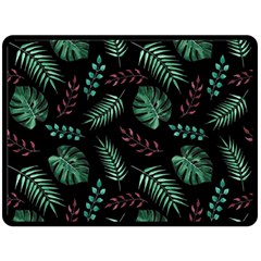 Abstract-seamless-pattern-with-tropical-leaves-hand-draw-texture-vector Fleece Blanket (large) by Amaryn4rt