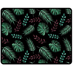 Abstract-seamless-pattern-with-tropical-leaves-hand-draw-texture-vector Fleece Blanket (medium) by Amaryn4rt