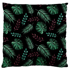 Abstract-seamless-pattern-with-tropical-leaves-hand-draw-texture-vector Large Cushion Case (one Side) by Amaryn4rt