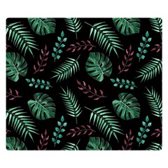 Abstract-seamless-pattern-with-tropical-leaves-hand-draw-texture-vector Two Sides Premium Plush Fleece Blanket (small) by Amaryn4rt